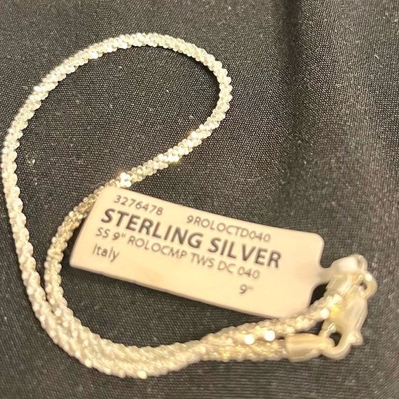 Elegant Sterling Silver Diamond Cut Rope Chain Bracelet Made in Italy 9” Unisex - Picture 14 of 14